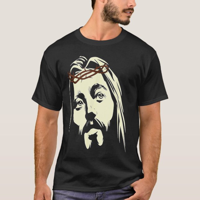 Jesus Kristus Crucifix Påsk Krona Thorn T Shirt (Framsida)