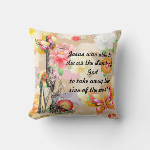 Jesus Kristus Crucifixion kor Bible citerar Thro Kudde