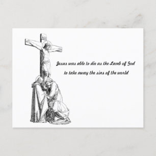 Jesus Kristus Crucifixion kor, guds lamm Vykort
