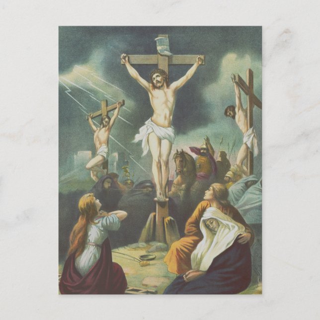 Jesus Kristus Crucifixion Vykort (Framsida)