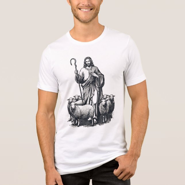 Jesus Kristus den gode herden T-Shirt (Framsida)