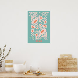 Jesus Kristus den levande Träd Poster