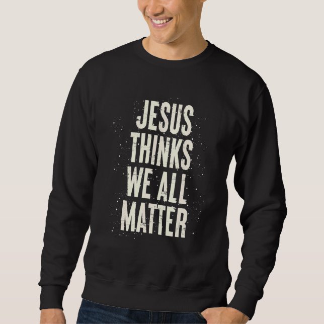 Jesus Kristus Devotee Kristanit Lång Ärmad Tröja (Framsida)