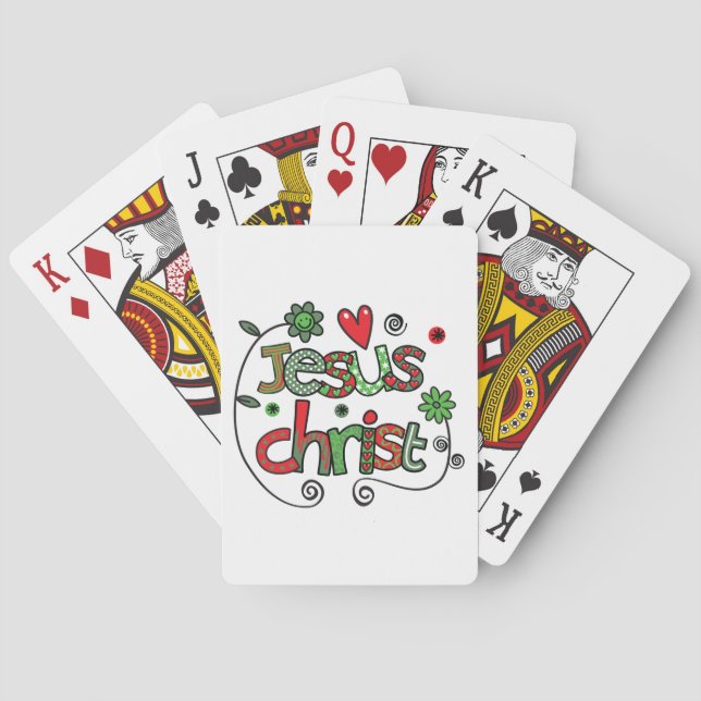 Jesus Kristus Festiv Kristet Typsnitt Casinokort (Baksidan)