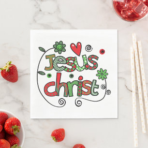 Jesus Kristus Festiv Kristet Typsnitt Pappersservett