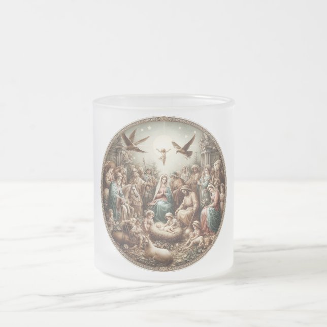 Jesus Kristus födelse Frostad Glasmugg (Center)