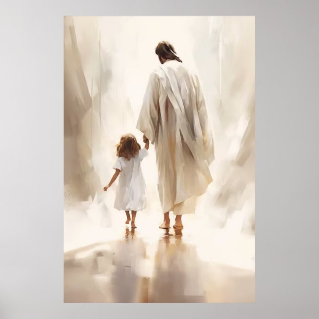Jesus Kristus Girl Painting Poster (Framsidan)