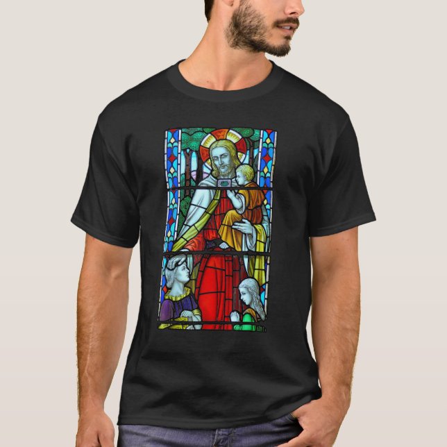Jesus Kristus Glass Window Church, Gud Chris T Shirt (Framsida)