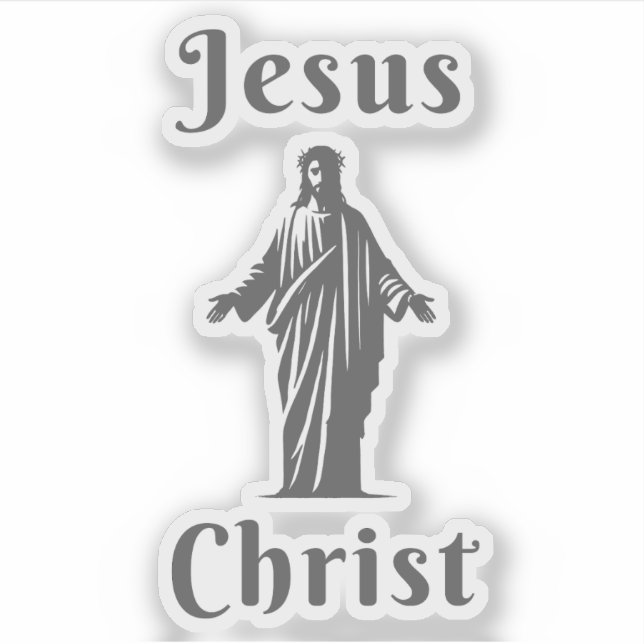 Jesus Kristus (grå) Klistermärken (Framsida)