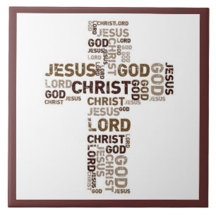 Jesus Kristus, guden, lorden, ordmoln i kor Kakelplatta
