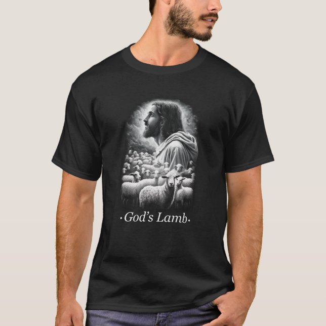 Jesus Kristus Guds Lamb Christian T Shirt (Framsida)