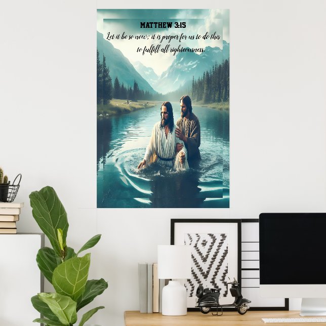 Jesus Kristus: Hans baptismal Journey Poster (Hemmakontoret)