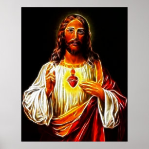 Jesus Kristus Helig Heart Poster