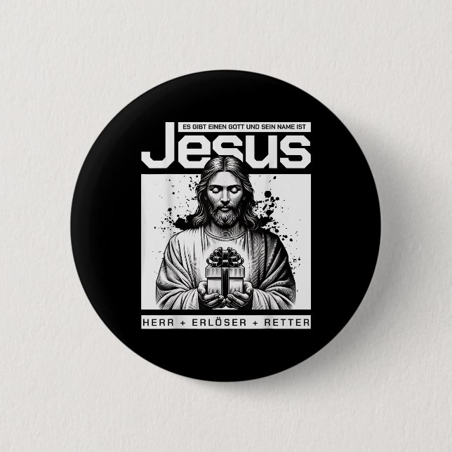 Jesus Kristus Herre och Redeemer Design Knapp (Framsida)
