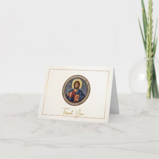 Jesus Kristus Herre över Allt Ortodox Begravning Tack Kort