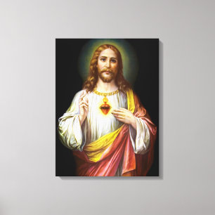 Jesus Kristus hjärta i Helig Canvastryck