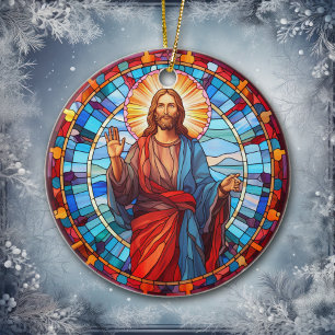 Jesus Kristus höghet Glass-jul Julgransprydnad Keramik