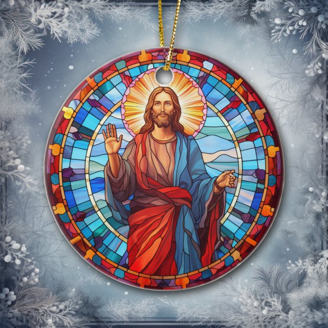 Jesus Kristus höghet Glass-jul Julgransprydnad Keramik (Skapare uppladdad)
