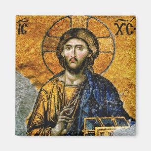 Jesus Kristus Holding Gospelen Ortodoxa Icon Magnet