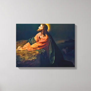Jesus Kristus i Gethsemane Canvastryck