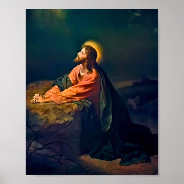 Jesus Kristus i Gethsemane Poster (Framsidan)