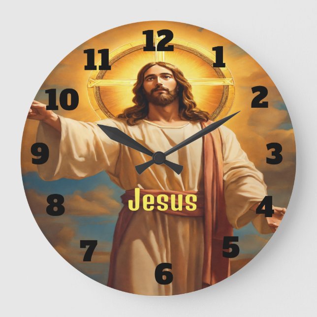 Jesus Kristus i tidlös muskel Stor Klocka (Framsida)