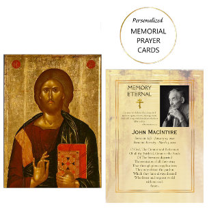 Jesus Kristus Icon Memorial Prayer Card Placeringskort