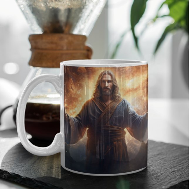 Jesus Kristus in Clouds version 5 Kaffemugg (Jesus Christ in Clouds version 5 Coffee Mug
)