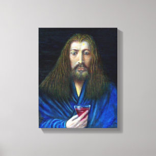 JESUS KRISTUS, KALKEN I EMMAUS CANVASTRYCK