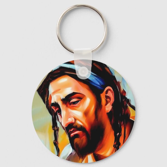 Jesus Kristus Keychain för tur och välsignelser Nyckelring (Framsida)