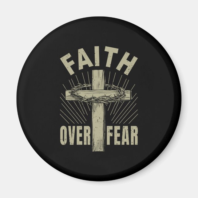 Jesus Kristus Kor Faith över rädsla Magnet (Framsidan)
