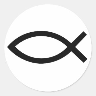 Jesus Kristus, kristen fisksymbol Runt Klistermärke