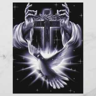 Jesus Kristus Krona i Thorns och Dove Reklamblad