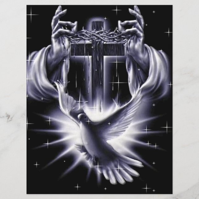 Jesus Kristus Krona i Thorns och Dove Reklamblad (Framsidan)