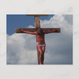 Jesus Kristus krossad på vykortsfoto i kor Vykort