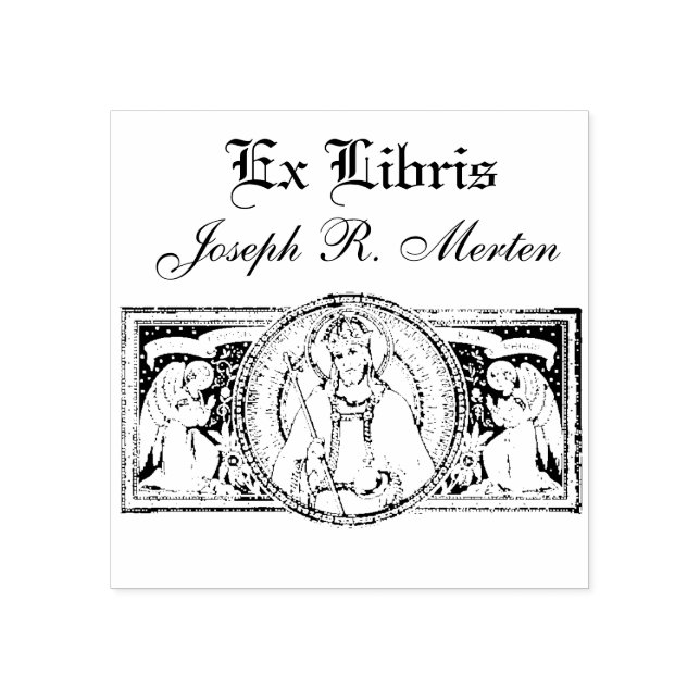 Jesus Kristus Kung i Kung Black & White Line Art Stämpel (Tryck)