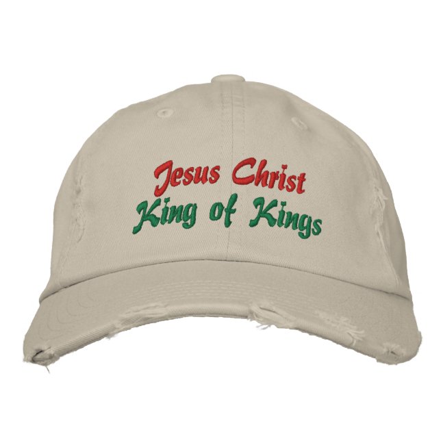 Jesus Kristus Kung i Kung Dam julklapp Broderad Keps (Framsida)