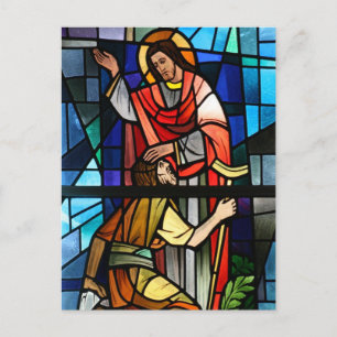 Jesus Kristus Lame Stached Glass Art Vykort