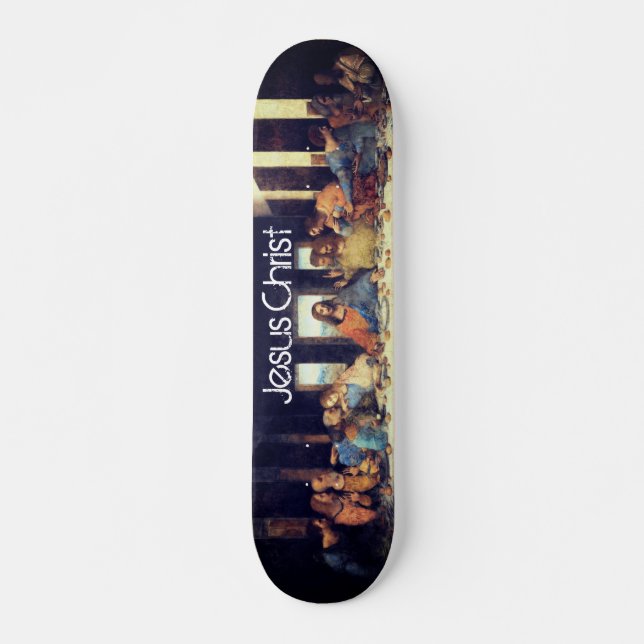 Jesus Kristus Last Supper Mini Skateboard Bräda 18,5 Cm (Framsida)