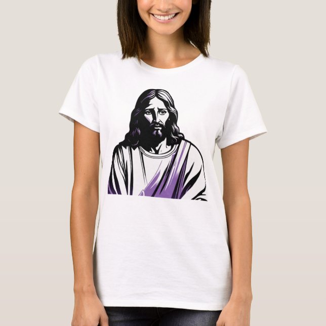 Jesus Kristus Lavender Passover Påsk jul T Shirt (Framsida)