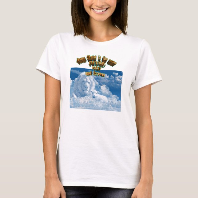 Jesus Kristus, lejona och lamm T Shirt (Framsida)