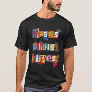 Jesus Kristus lever för kristna skrapbojkonst T Shirt