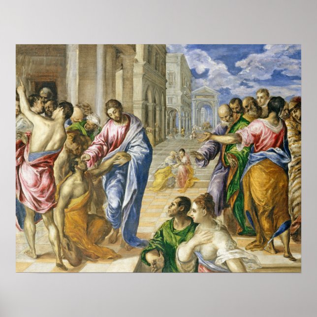 Jesus Kristus Ljuger Blind Religiösa Art Poster (Framsidan)