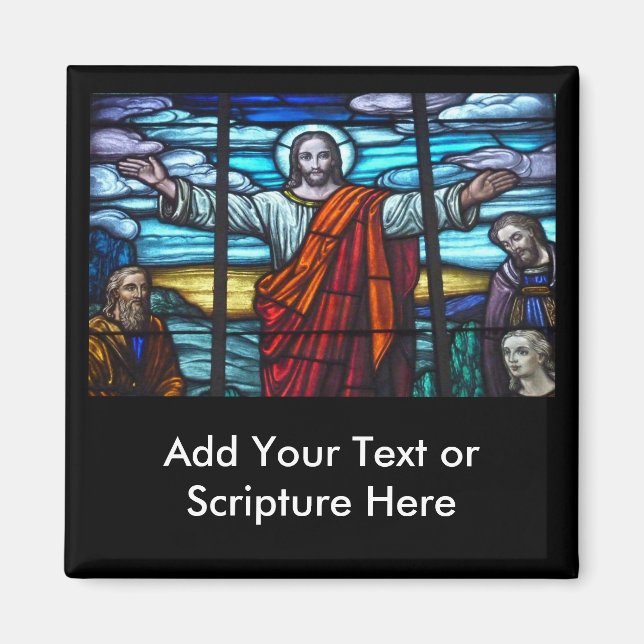 Jesus Kristus Magnet, glasfönster Magnet (Framsidan)