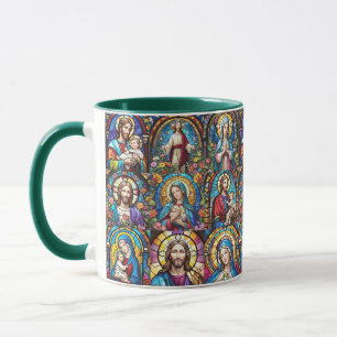 Jesus Kristus Mary och Joseph Christian Stached Gl Mugg