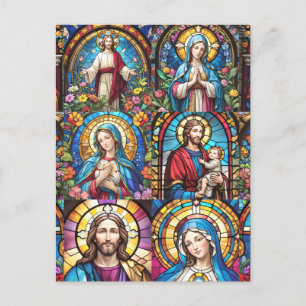 Jesus Kristus Mary och Joseph Christian Stached Gl Vykort