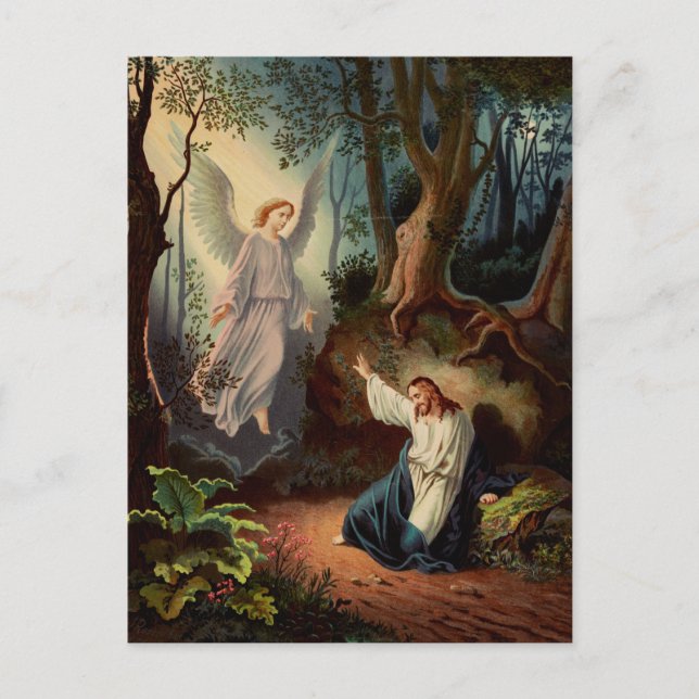 Jesus Kristus med ängel Vykort (Framsida)