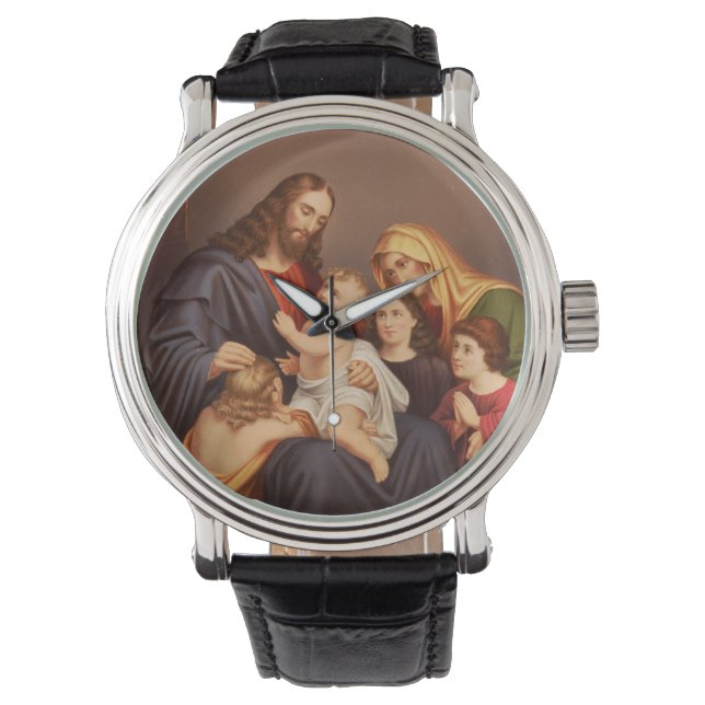 Jesus Kristus med barn Premiumkonstverk Armbandsur (Framsida)