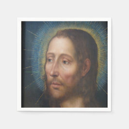 Jesus Kristus med en gyllene gloria Pappersservett