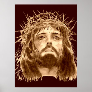 Jesus Kristus med en krona av taggar Poster
